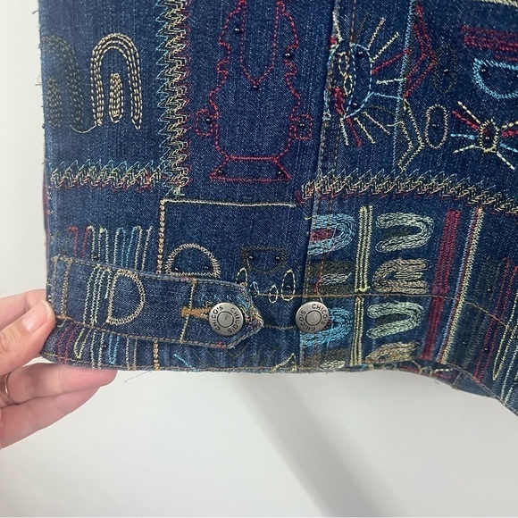 Chico’s Design Y2K Embroidered Denim Jean Jacket - Picture 10 of 14